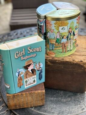 Vintage Girl Scout Tin Bundle Ashdon Farms & Juliette Gordon Low 4 Tins